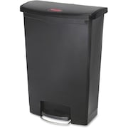 RUBBERMAID COMMERCIAL 24 gal Slim Jim Black 24G Front Step Can, Black, Resin; Poly; Plastic RCP1883615